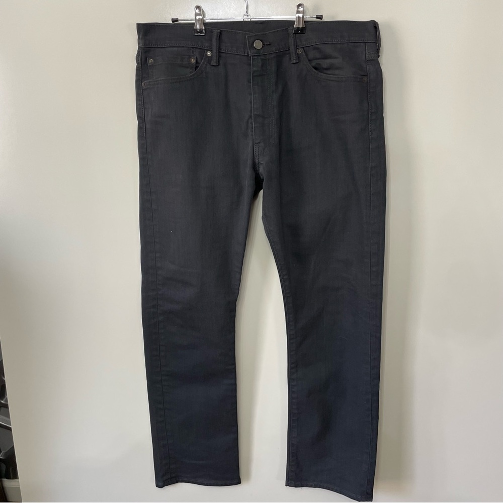 Levi's 513 Straight Slim Jeans Charcoal Gray Denim Mens 36 x 30 Streetwear Indie